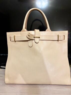 Furla Greta Made in Italy  Cream Leather Tote